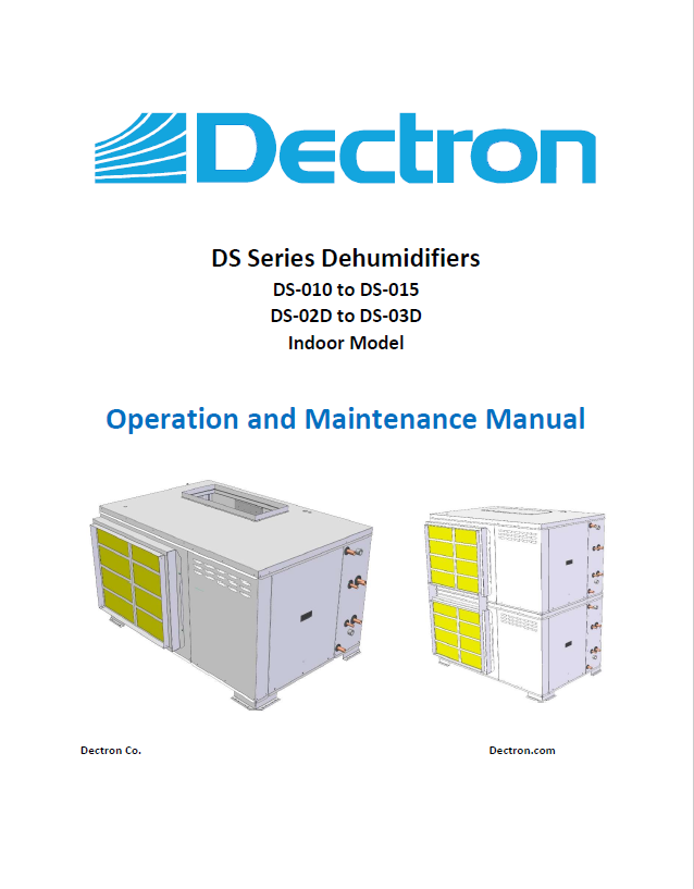 Dectron dehumidifier manuals